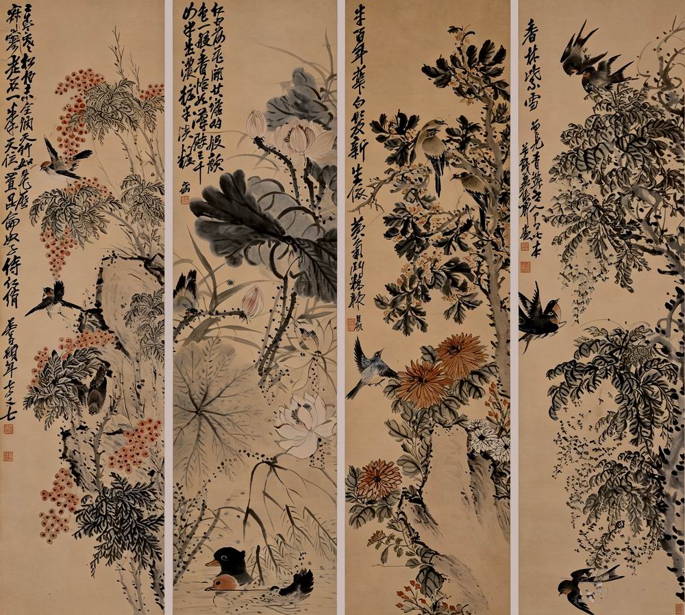 a吴昌硕-7-8（136.5×36.7cm×4轴.jpg